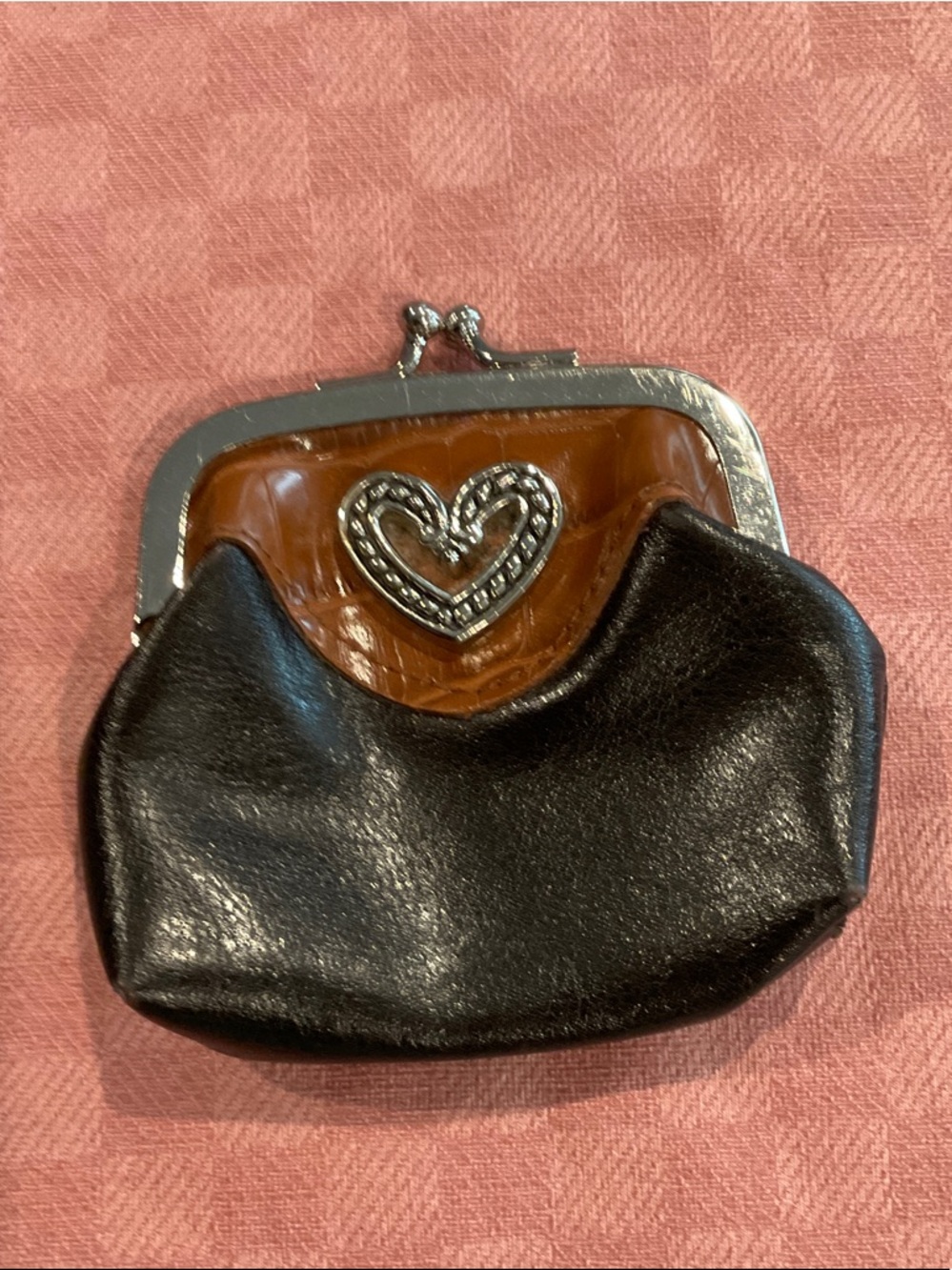 Black and Brown Heart Coin Purse